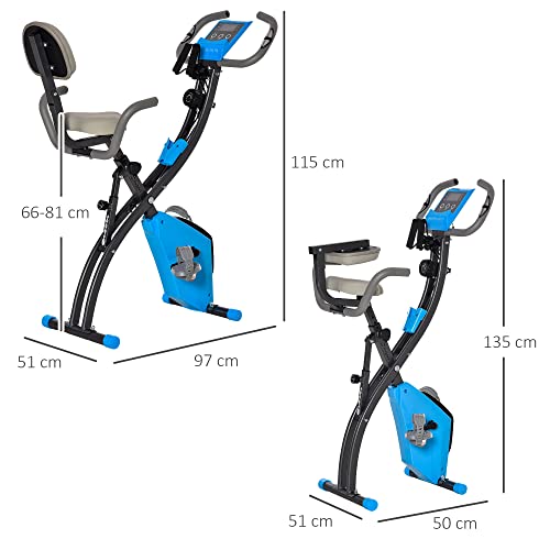 HOMCOM Heimtrainer X-Bike 2-in-1 Fahrradtrainer LCD-Display klappbarer Hometrainer Trimmrad mit 8 stufig einstellbarem… – Bild 4