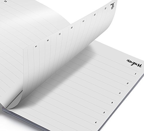 Dékokind® Tagebuch-Kalender: One Line A Day • Ca. A4-Format, Notizseiten & Zitate für jeden Monat • Buchkalender, Aufgabenplaner, Terminplaner • ArtNr. 39 Cozy Coffee • Vintage Softcover