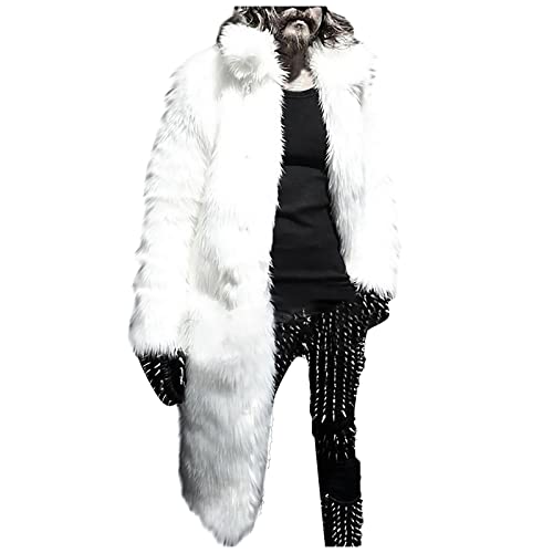 Graceyo Pelzmantel Herren Winterjacke Warme Kunstpelz Mantel Verdicken...