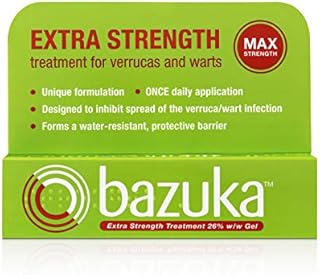 Bazuka Extra Strength Treatment Gel For Effective, Pain-Free Treatment and Removal of Verrucas and Warts. With Emery Board, 6g