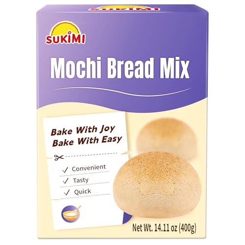 SUKIMI Mochi Bread Mix 400g Dairy-free Mochi Mix Chewy Soft Mochi Dough, Easy Baking Mix for Asian Snacks, Easy Homemade Desserts