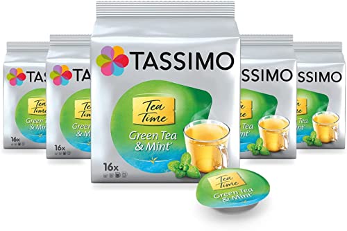 Tassimo Twinings Green Tea & Mint, 16 T-discs - Pack of 5 (80 Servings)