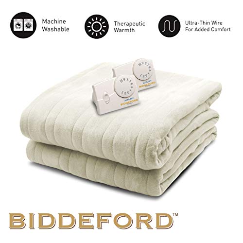 Biddeford Blankets Comfort Knit Electric Heated Blanket With Analog Controller, King, Natural #TOP3
