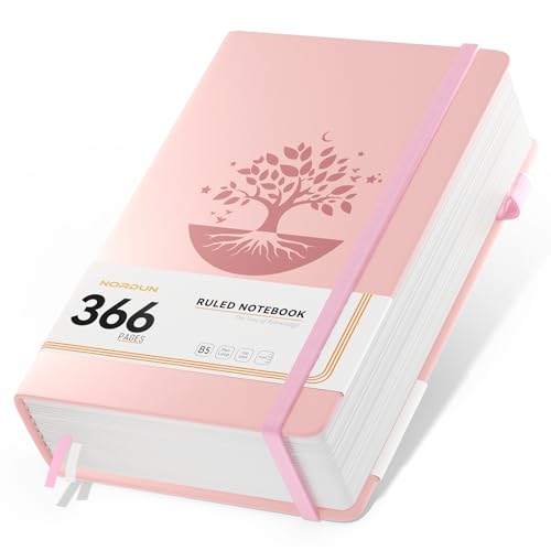 Carnet rose B5 ligné de 366 pages en papier épais pour organiser votre bureau au quotidien
