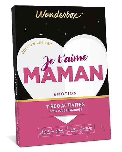 Wonderbox - Je t'aime Maman Émotion - Coffret Cadeau - Idée Cadeau Multi Activités