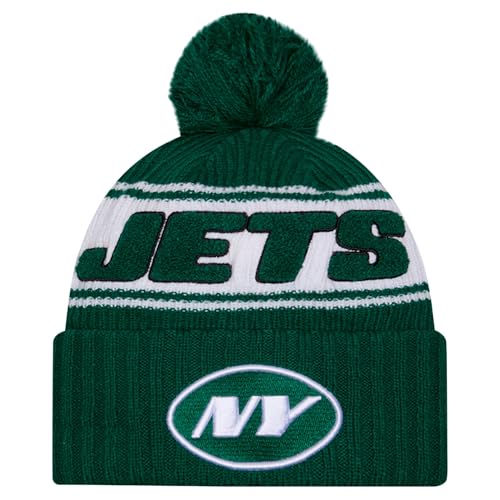 Bonnet tricoté enfant New Era NFL Sideline Sherpa rayé pour l'hiver