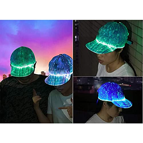 Hunruy Unisex Luminous Led Baseball Cap 7 Colors Light Hats With Usb Charging (Black) #TOP2