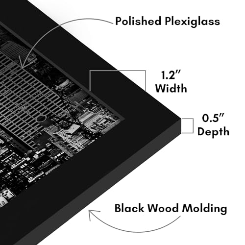 Americanflat 17x23 Picture Frame with Polished Plexiglass - Black Picture Frame - Wide Photo Frames Made of Engineered Wood for Vertical or Horizontal Wall Display - Epic Collection - Black