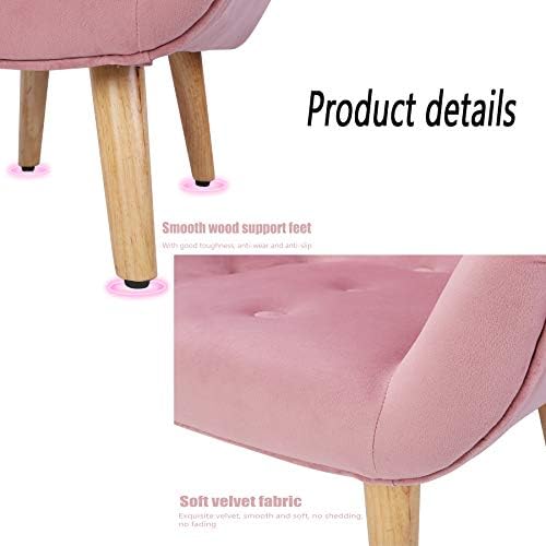 Ukmaster Kids Armchair Childrens Sofa Chair: 2-15 Years Girls Pink Children Chairs with Footstool Comfortable Safe Velvet Seat Toddler Armchairs Small Couch Furniture Set for Reading playroom