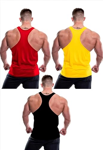 Image of furrr Men's Round Neck, Sleeveless, Super Combed Gym Vest (Pack of 3)