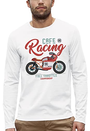 T-shirt manches longues biker idéal pour les virées en moto rétro et café racing