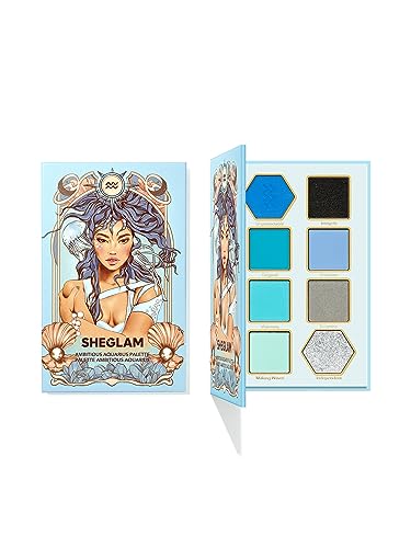 SHEGLAM Glitter Metallic Eyeshadow Palette 8-Color High Pigment S...
