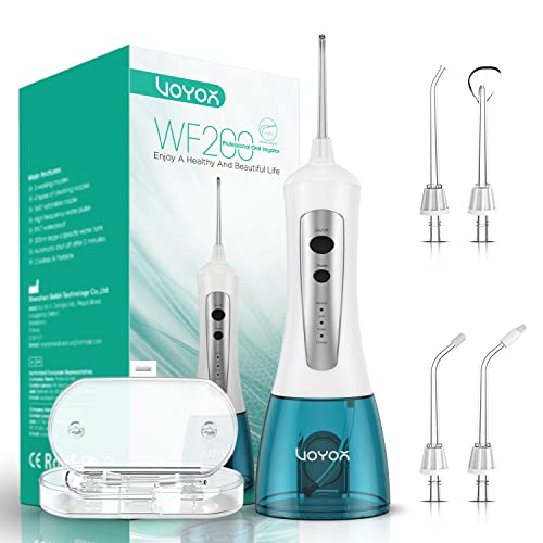 VOYOR Idropulsore Dentale Portatile,Irrigatore Orale Professionale con Modalità Multiple, Ricaricabile Impermeabile...