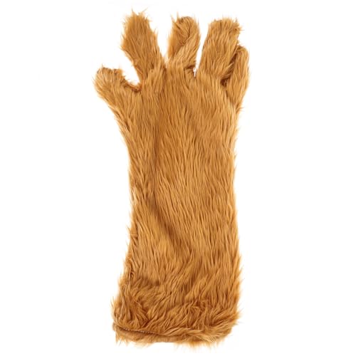 Beaupretty Creative Brown Plush Bear Palm Glove Warm Cosplay Photo Prop for Party Decoration and Masquerade Stage Performance