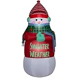 6' Gemmy Airblown Inflatable Animated Shivering Snowman in Winter Outfit Yard Decoration 885437