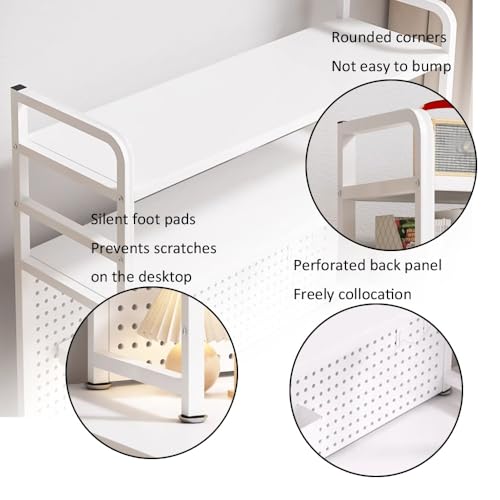 Decoración moderna para el hogar con estantería de escritorio DIY en blanco 5