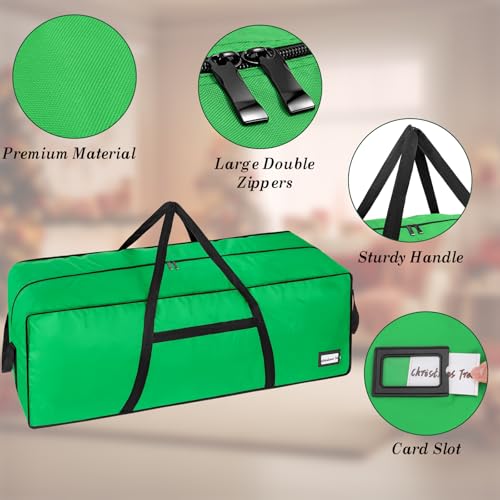 Image of 3FT /4FT /4.5 FT Christmas Tree Storage Bag, Heavy Duty Christmas Tree Bag with Reinforced Handles and Dual Zippers Wide Opening, Large Capacity fits for Artificial Christmas Tree, Green