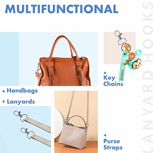 80 ganci ad anello a D, girevoli per portachiavi