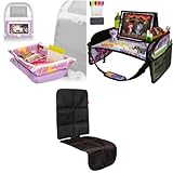 Kids Tray Table Cover - Unicorns, Kids Travel Tray - Unicorns and Baby Car Seat Protector - Black