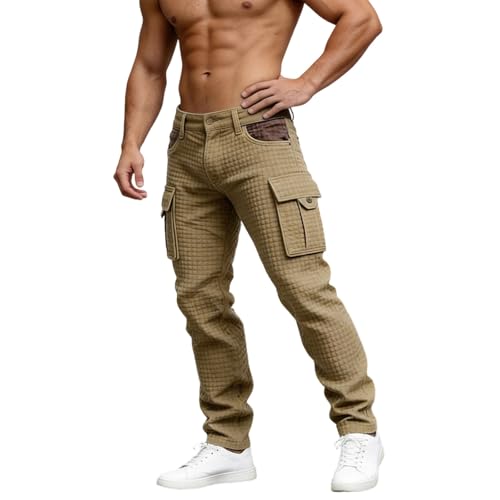 Short cargo d'extérieur pour homme gaufré décontracté avec poches