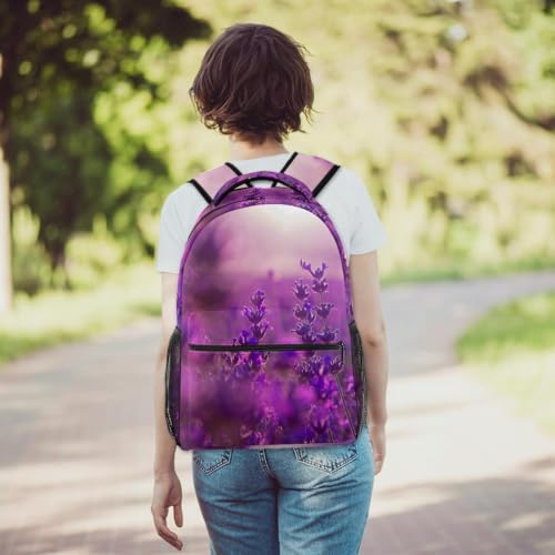 Mochila escolar de flores azules de 40cm para ordenador y libros 6