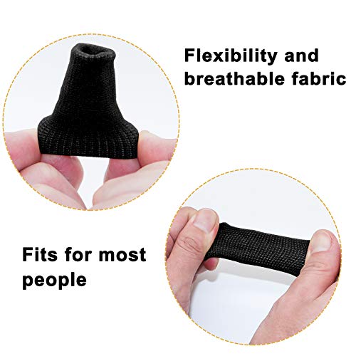 Finger Sleeves , Thumb Splint Brace For Finger Support, Breathable Elastic Finger Tape, Compression Pression Protector For Reliving Pain, Triggger Finger, Compression Aid For Sports, 10Pcs (Black) #TOP2