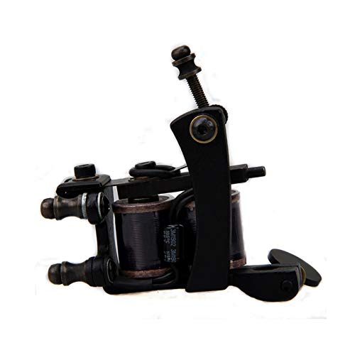 frame tattoo machine - Tattoo Coil Mahine Handmade Cast Iron Tattoo Machine Gun 10 Wrap Coils 28mm Frame Liner Shader Custom Carbon Steel for Professional Tattooist Artists (Liner)