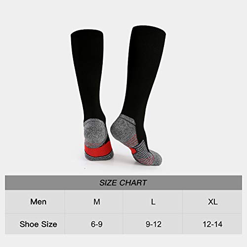 Wander 6 Pairs Men's Athletic Run Cushion Over-The-Calf Tube Socks (6 Pairs Red, M:shoe Size:6-9) #TOP3