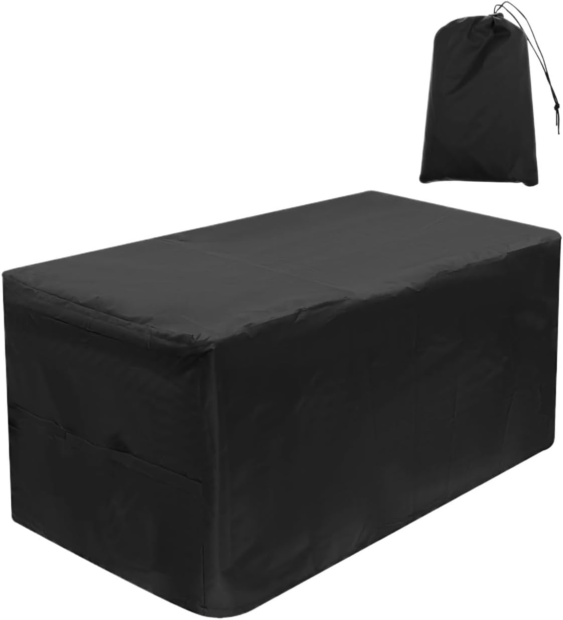 1pc Heavy-Duty Deck Box Cover Waterproof Rectangular Patio Courtyard Portable Outdoor Storage Dust Protecto(123 x 62 x 55cm)