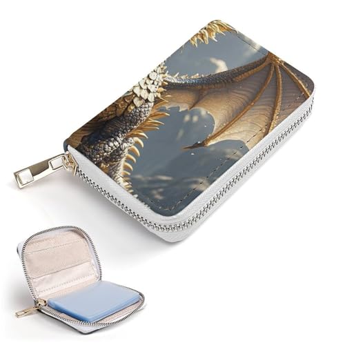RFID Credit Card Holder Wallets for Women Cute Small Leather Ladies Cardholder Wallets Golden Dragon Card Organizer Case with Zipper2