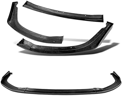 3PCS Front Bumper Lip Kit fit for compatible with 2011-2014 Subaru Impreza WRX STI, 100% Real Carbon Fiber CS2-Style Splitter Trim Protection Spoiler, Air-Dam-Chin-Diffuser