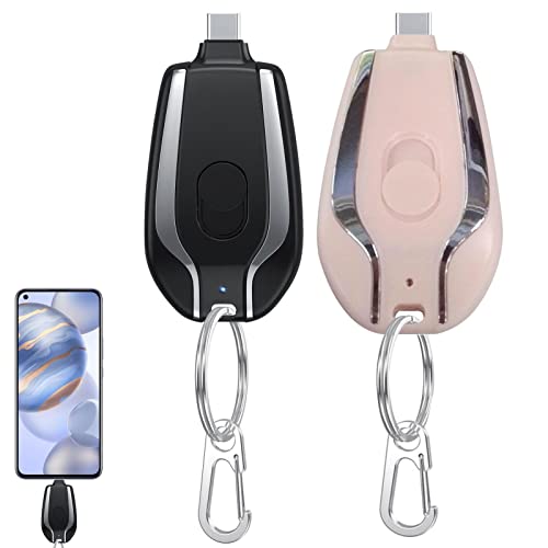 1500mAh Mini banque d'énergie, Power Emergency Pod porte clé, Blocs d'alimentation Portatifs pour Téléphone Portable, Type-C Chargeur de Téléphone Portable Universel, Batterie de Secours pour Portable Cover