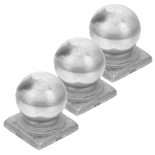 ELAYARD Tapas Para Postes De Barandilla Metálicos 80x80 Mm, Cubiertas De Hierro Resistentes y Duraderas, Accesorio Para Vallas De Protección Tráfico, Kit 3 Unidades Para Exteriores