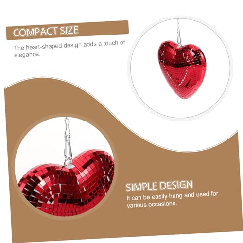 IMIKEYA Disco Corazón Colgante Deko de Vidrio Reflectante para Fiesta de San Valentín miniatura 6