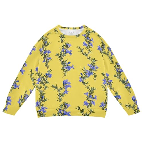 JUNZAN Aesthetic Rosemary Yellow Big Boys Pullover Hoodie Crewneck Kids Pullover Hoodie Sports 4T