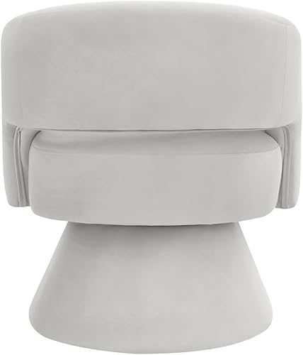 Miniatura 6 de 24KF Moderno sillón giratorio de 360 grados, cómoda silla de barril de terciopelo para sala de estar y dormitorio, silla redonda giratoria de