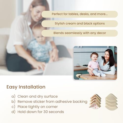 Image of Baby Proofing Corner Protectors (8 Pack) | Extra-Large 2.5 inch Food-Grade Silicone Corner Guards | Extra-Thick, Non-Toxic, Choke-Proof Edge Bumpers | Strong Adhesive for Furniture Safety | Child-Proofing