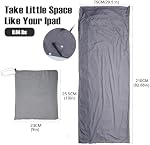Lightweight Sleeping Bag Liner Single & Double Camping Travel Sleep Sack for Backpacking Hotels & Hostels grey