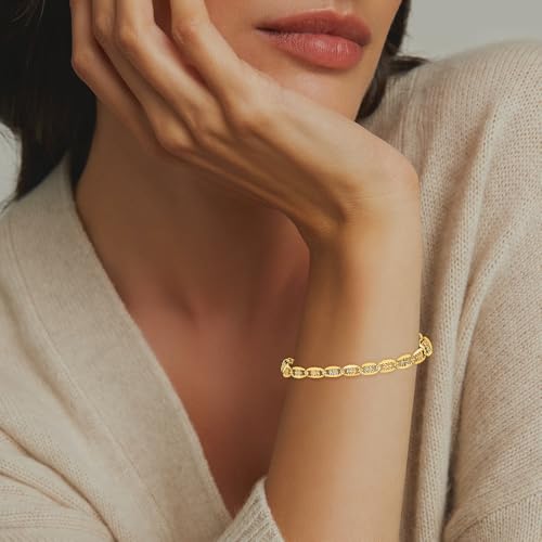 Diamond2Deal 14k 2.75mm Tri-color Gold Valentino Chain Bracelet2