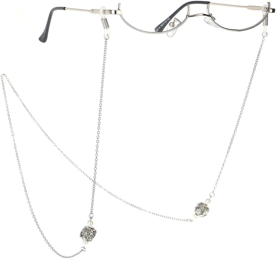 Lantern Chain Rhinestone Pearls Eyeglass Handmade Presbyopic Glasses Anti-Loss