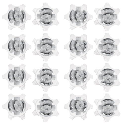 RUGBOL 16 Tacos para Zapatos de Golf, Clavos para Zapatos de Golf, Clavos de críquet, Tacos roscados, Accesorios para Zapatos de Golf, Regalo para golfistas (Blanco)