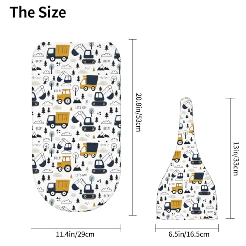 Image of Cars Truck Tractor Newborn Swaddle Blankets Hat Sets Soft Baby Receiving Blanket Swaddle Sack for Baby Shower Infant Boy Girl Gift