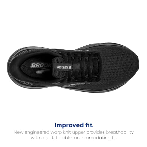 Brooks Women’s Glycerin 21 Neutral Running Shoe - Black/Black/Ebony - 9 Medium