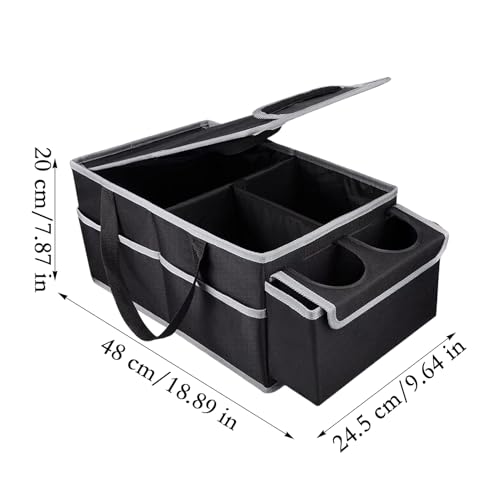 Organiseur de coffre haut de gamme avec plusieurs compartiments pour intérieur auto - 6