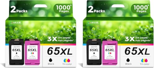 Image of 65XL Black Color Ink Cartridge Replacement for HP Ink 65 HP65 XL HP65XL (Pack of 2)