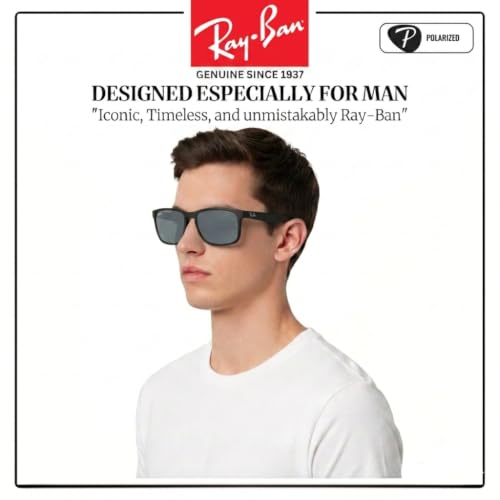 Image of Ray-Ban RB4264 CHROMANCE POLARIZED Square Shape Sunglasses for Men with Official Eyewear Kit