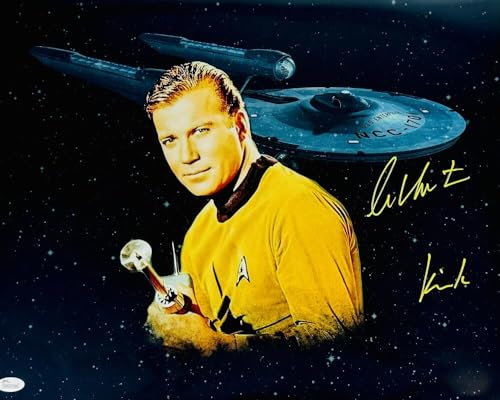 WILLIAM SHATNER SIGNED 16X20 METALLIC PHOTO STAR TREK CAPTAIN KIRK JSA 288