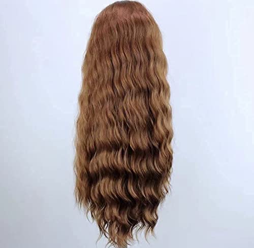 WXHWCX Long Lace Wig Synthetic Lace Front Wigs for Black Women Free Part Wavy Hair Wigs Brown High Temperature Fiber Cosplay Wig 24 inch