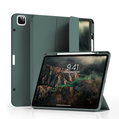 Coque iPad Pro 12.9 Pouces avec porte-stylo et support TPU vert