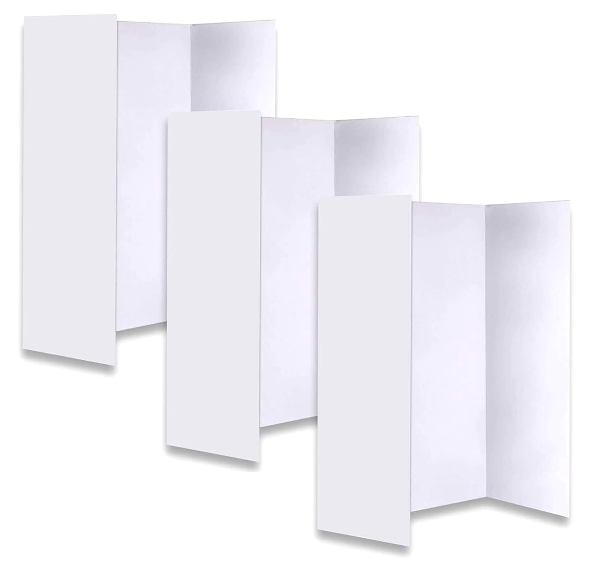 Tri-Fold White Presentation Board with Both Side white Corrugated Sheet for School Projects, size 36"x48" (2)